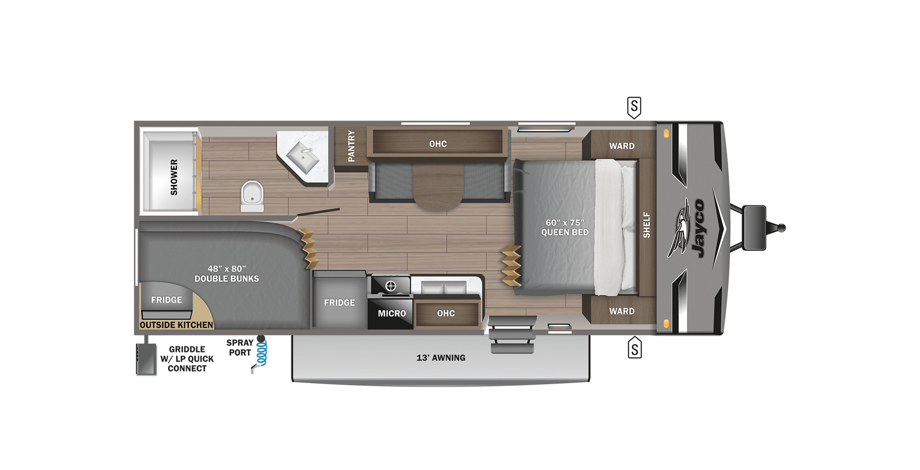 2024 JAYCO JAY FLIGHT 224BHW, , floor-plans-day image number 0